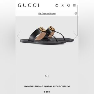 Authentic women’s Gucci black leather sandals